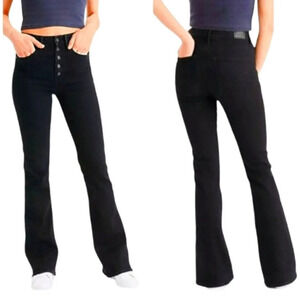 American Eagle Outfitters Curvy Higest Rise Flare jeans Black New 14S